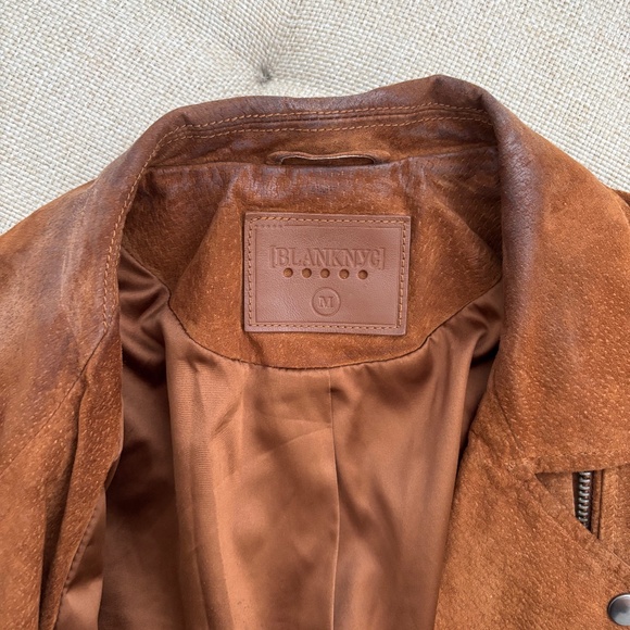 BlankNYC Brown 100% Genuine Suede Moto Jacket - Picture 2 of 8